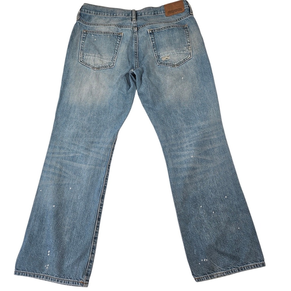 Old Navy Mens Low Rise Straight Premium Denim Distressed Paint Splatter Jeans 34